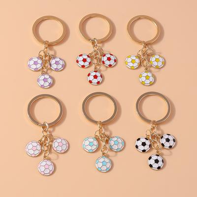 Fashion Enamel Soccer Football Keychain Men Women Key Ring Pendant for Car Key Holder Girls Handbag Decor DIY Jewelry Gift