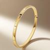 Elegant Women's Titanium Steel Bracelet with Rhinestone Buckle - Durable, Non-fading, English Letter Design