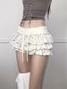 Star Print Ruffle Skirt: Elastic Waist, Layered, Sweet & Spicy Style, Spring/Autumn.