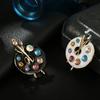 Enamel Fine Workmanship Shiny High Gloss Geometric Decoration Rust-resistant Exquisite Draw Palette Brooch