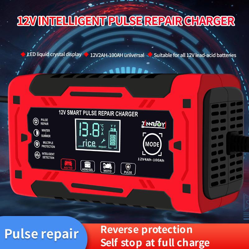 Intelligentes 12-V-Pulsreparatur-Batterieladegerät für Motorräder, Yachten und Autos