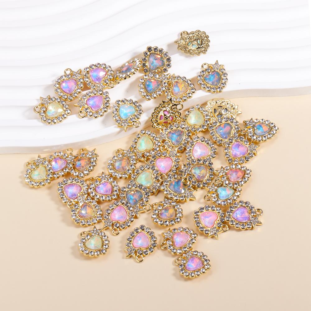 10Pcs Fashion Colorful Crystal Butterfly Pendant Shiny Zircon Charms For Korean Women Necklace Choker Jewelry Accessories Wholes