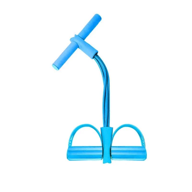 

4 эластичных тянущих каната, тренировочное устройство, брюшная полоса сопротивления, используемая в домашнем тренажерном зале, тренировочное оборудование для фитнеса синий