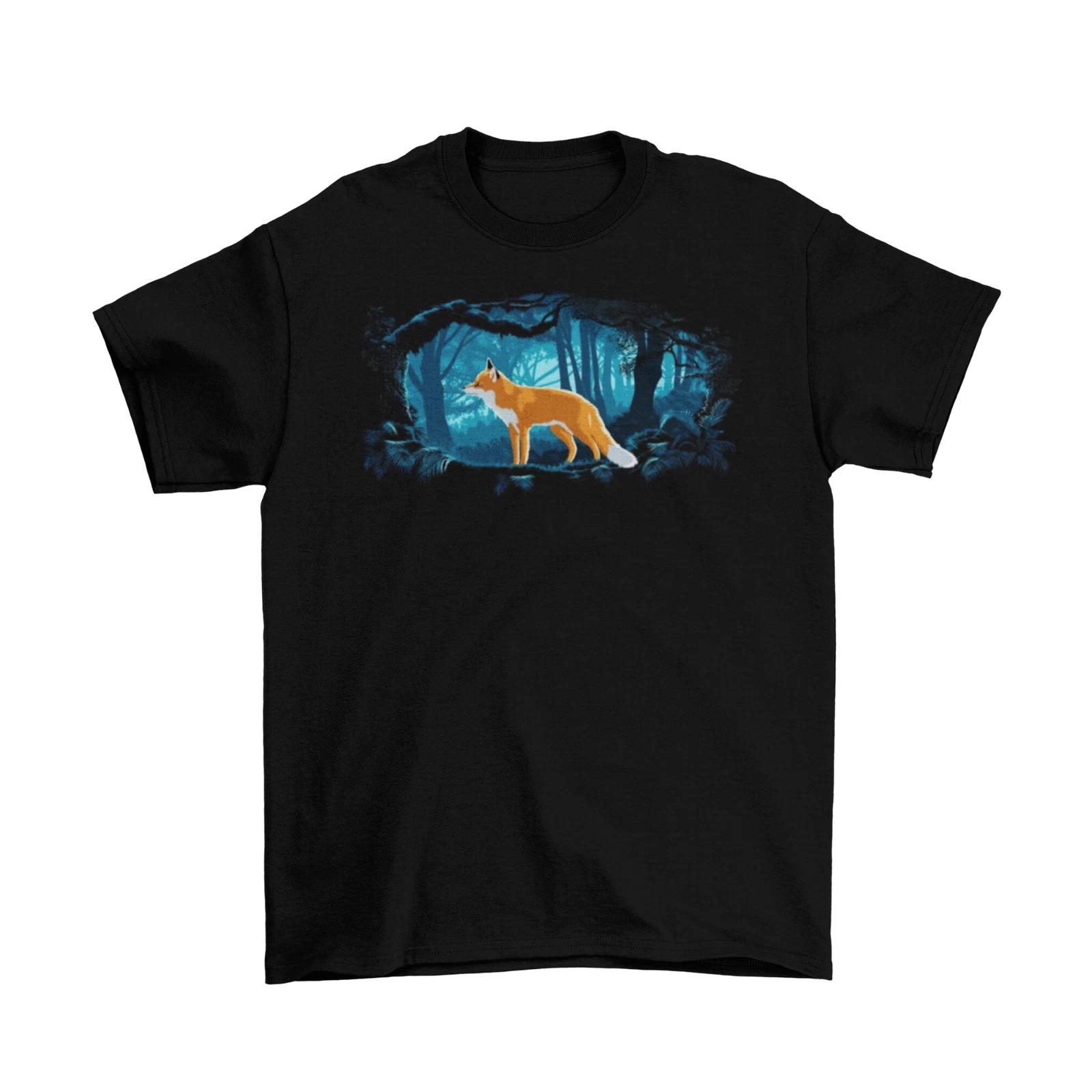 Fox In The Forest T-Shirt Unisex Nature Animal Fall Halloween Adult Sizes New L