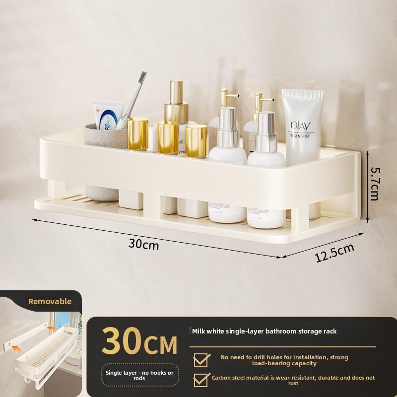 Moderne minimalistische weiße wandmontierte Badezimmerregale mit abnehmbarem Design für Duschaufbewahrung und Toiletten