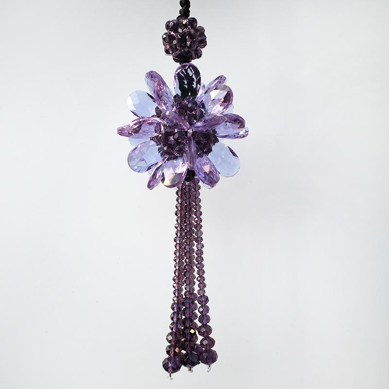 Car Rearview Mirror Pendant Creative Exquisite Sunflower Crystal Tassel Craft Pendant Ladies Car Fashion Interior Decoration
