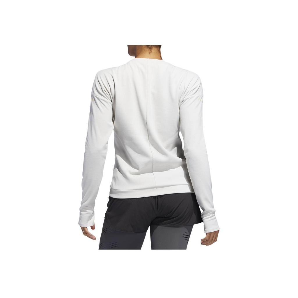 Adidas Comfortable Solid Color Crew Neck Sweatshirt Women Tops White DQ1918