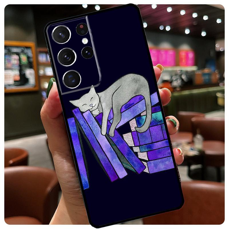 Cartoon Cute Cats Case For Samsung Galaxy S23 S22 Ultra S9 S10 Note 10 Plus Note 20 S21 Ultra S20 FE Phone Coque