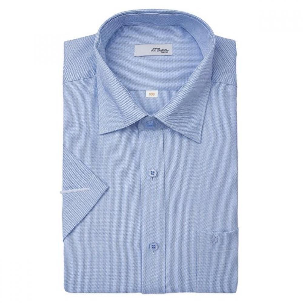 S.t. Dupont Short Sleeve Regular Fit Shirt Dobby Pattern 26mm Se6mm11hs106sbu 1)106BU/95