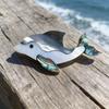 Handcrafted Shell Dolphin Brooch Pin With Embedding Technique For Animal Jewelry Enthusiasts