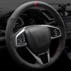 Car Steering Wheel Cover Non-slip Carbon Fiber Suede Braid For Honda Civic 10 2016- CR-V CRV 2017- Clarity 2018-