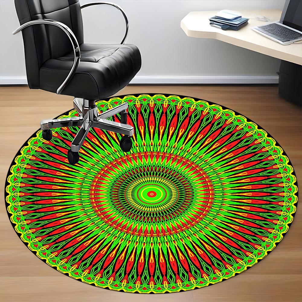 1pc Mandala Design Chair Carpet for Office, Non slip, Soft and Durable Office Rug