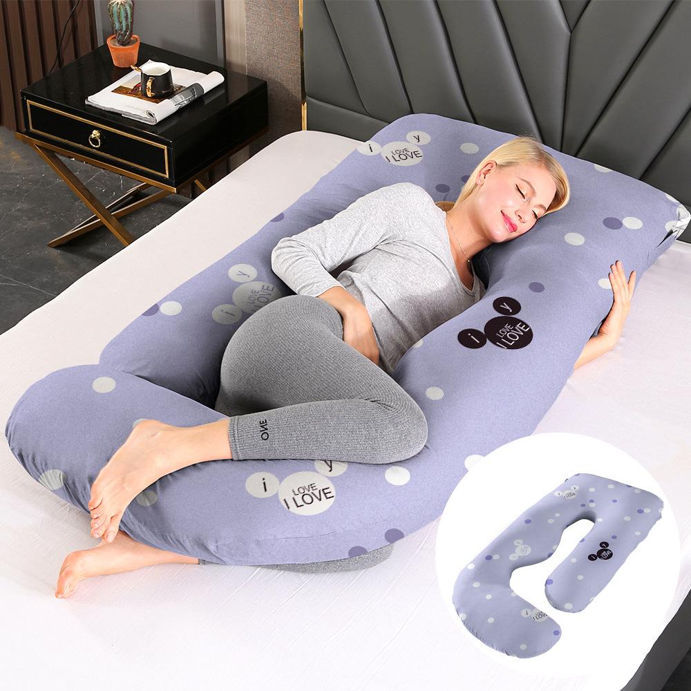 Crystal Velvet J-shaped Pregnancy Pillow Nursing Pillow Pregnant Woman Belly Support Pillow Side Sleeping Pillow Waist Pillow