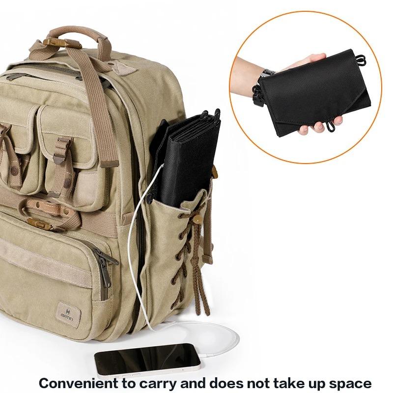 20W Monocrystalline Silicon Solar Panel Folding Bag for Outdoor Portable Mobile Phone Charging and Power Generation Photovoltaic Panel