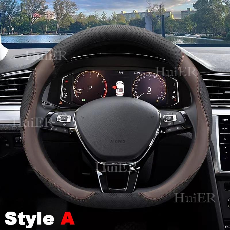 For VW Volkswagen T-Cross D Type Steering Wheel Ultra Thin Leather Steering Protector Anti Scratch Non-slip Auto Accessories