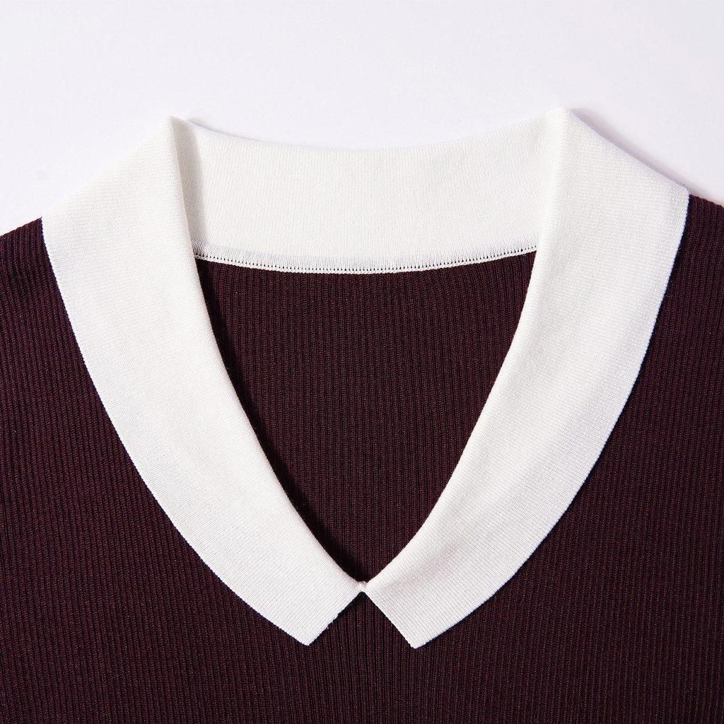 Northern Deer Cool Breathable Polo Neck Top - 70.7% Lyocell, 29.3% Triacetate, Slimming & Versatile Model 261192