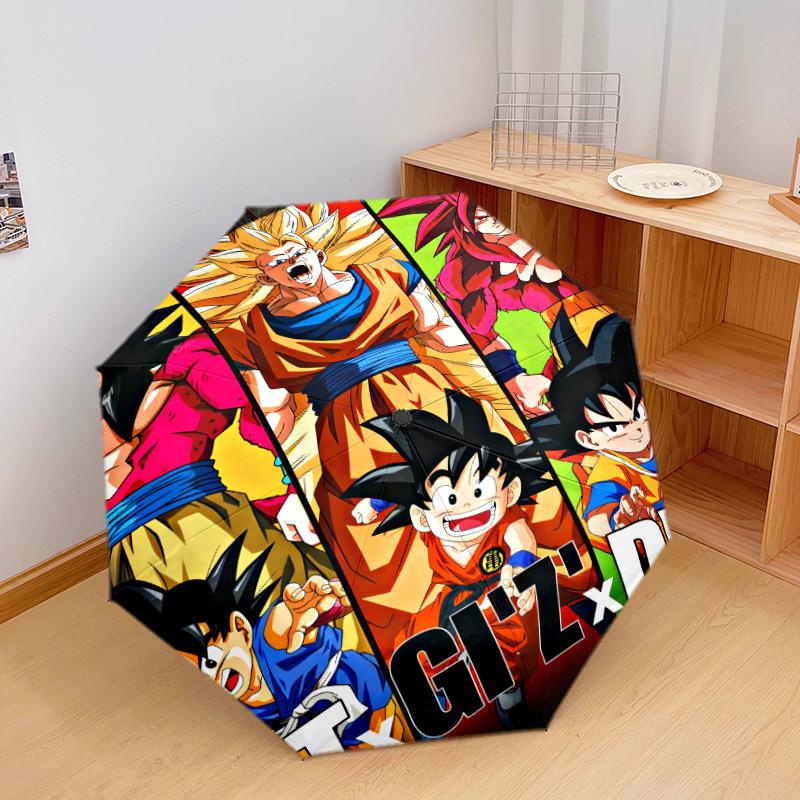 1 ΤΕΜ. Αυτόματο Πτυσσόμενο Ομπρέλα - Σχέδιο Son Goku Φορητό Πτυσσόμενο Σχέδιο Με 8 Ακτίνες Χριστουγεννιάτικα Δώρα Γενεθλίων