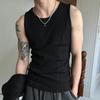 Men Ribbed Tank Top Summer Sleeveless T-Shirt Solid Color Workout Tank Top for Gym Outdoor Sports Street Beach