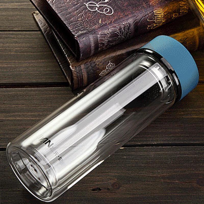 Fuguang Double Wall Glass Tea and Water Bottle