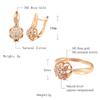 Luxury  Rose Gold Earrings Ring Sets For Women Natural Zircon Hollow Flowers Earrings Beautiful Wedding Jewelry Sets