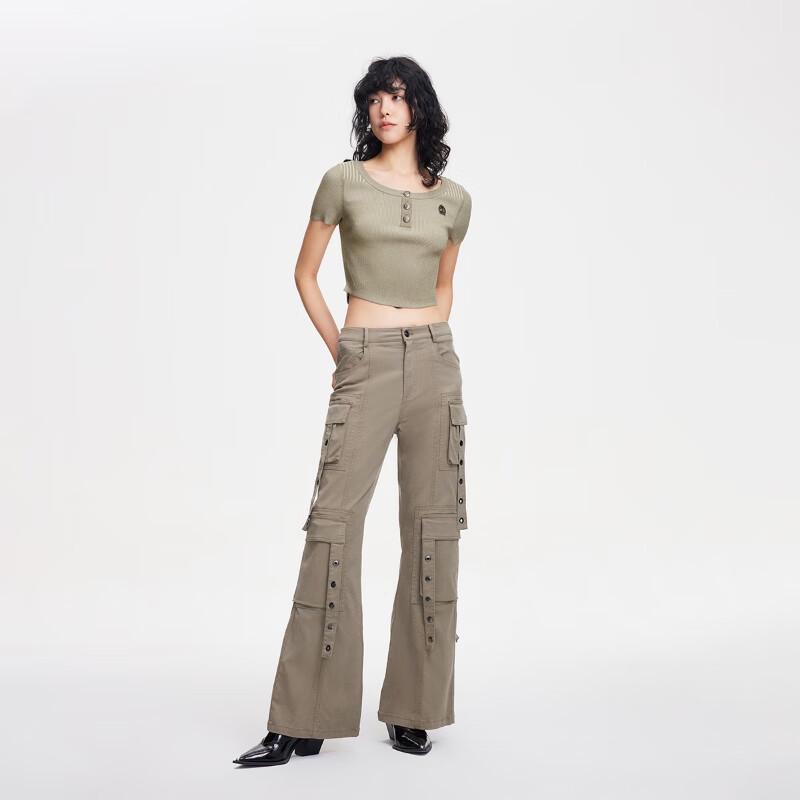 ONLY Women's 2024 Spring Slim Fit Round Neck Short Sleeve Knit Top