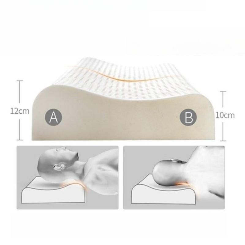 1pcs Bedclothes Latex Memory Cotton Adult Cervical Pillow Double Support Neck Pillow High Low Slow Rebound Sleep Pillow Improves Sleep Quality
