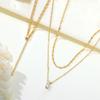 S925 Silvery Necklace Gold Plated Exquisite Double-Layer Zircon Necklace Elegant Jewelry For Women Birthday Gift