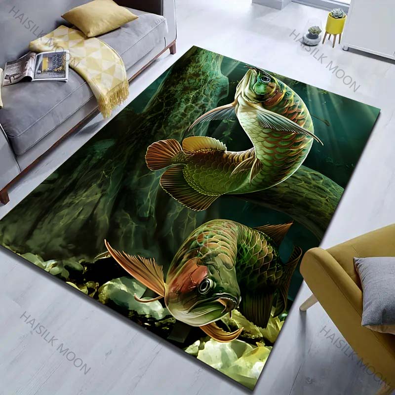 

Multiple sizes Fish Art Carpet Pattern Carpet for Living Room Bedroom Sofa Home Decor Non-slip Floor Mat Luxury Gift 40cm x 60cm