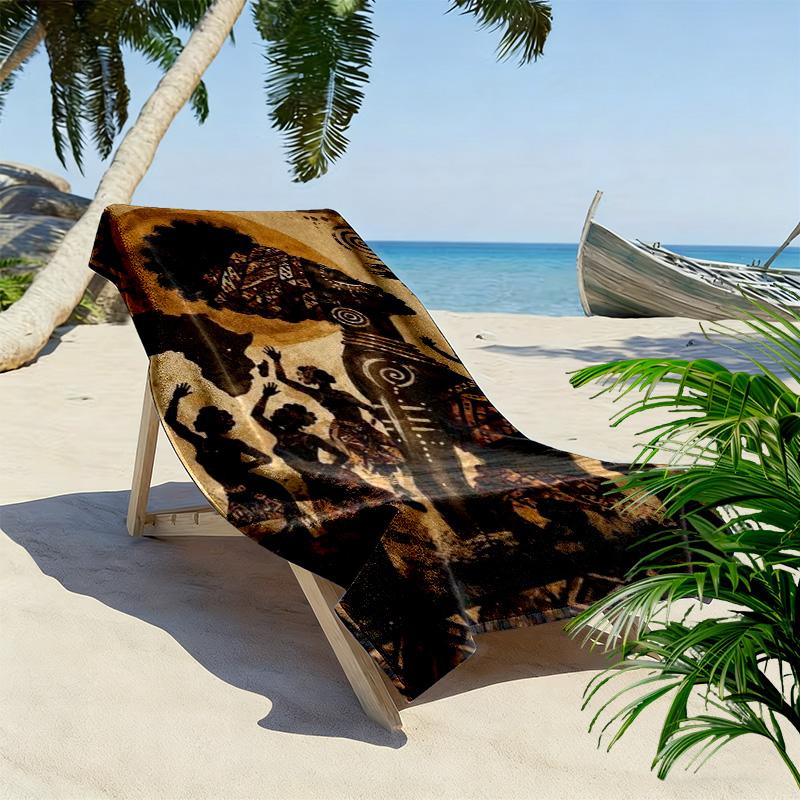 Africa Art Print Beach Towel, Large Soft Quick Dry Towel for Beach Camping Swimming