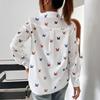 Fashion Butterfly Printed Long Sleeve S-5XL Loose Shirts Women Vintage Single Breasted Plus Size Blouse Women Elegant Lapel Office Blouse Tops 26247