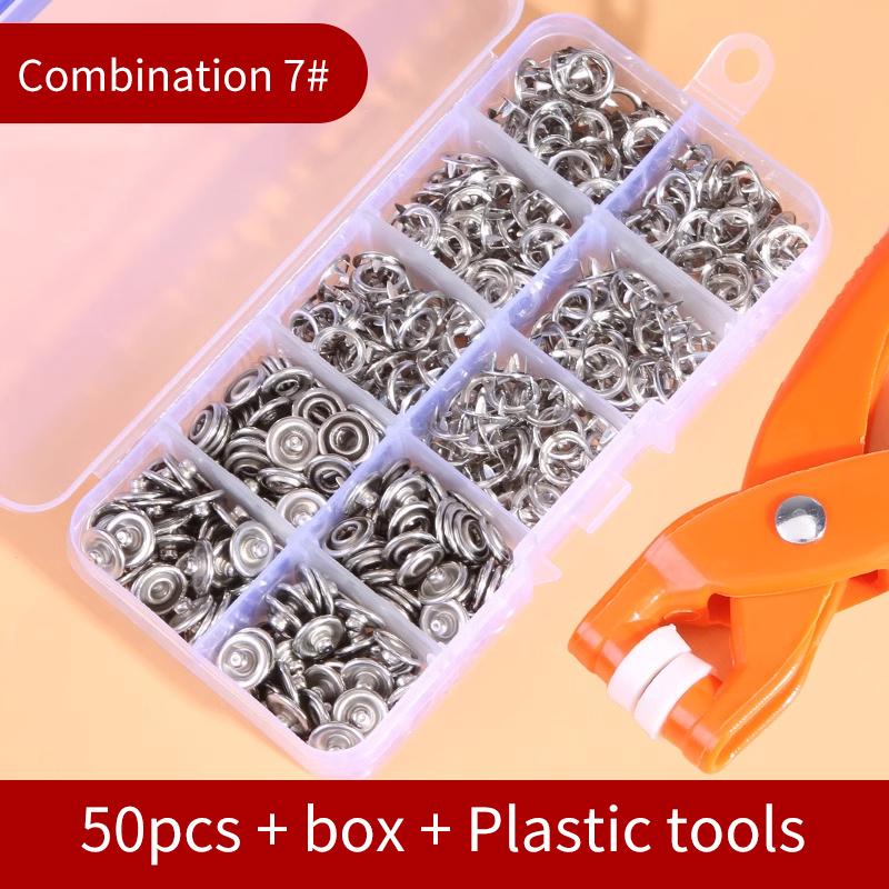 Snap Button Kit With Hand Pressure Pliers 50pcs 100pcs Snaps , Metal Snaps For Sewing, Sewing Snaps For DIY Crafts Clothes Hats