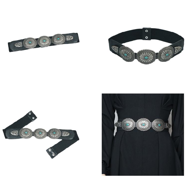 Delicate Woman Dress Waist Corset Carved Turquoise Buckle Waist Belt for Girls