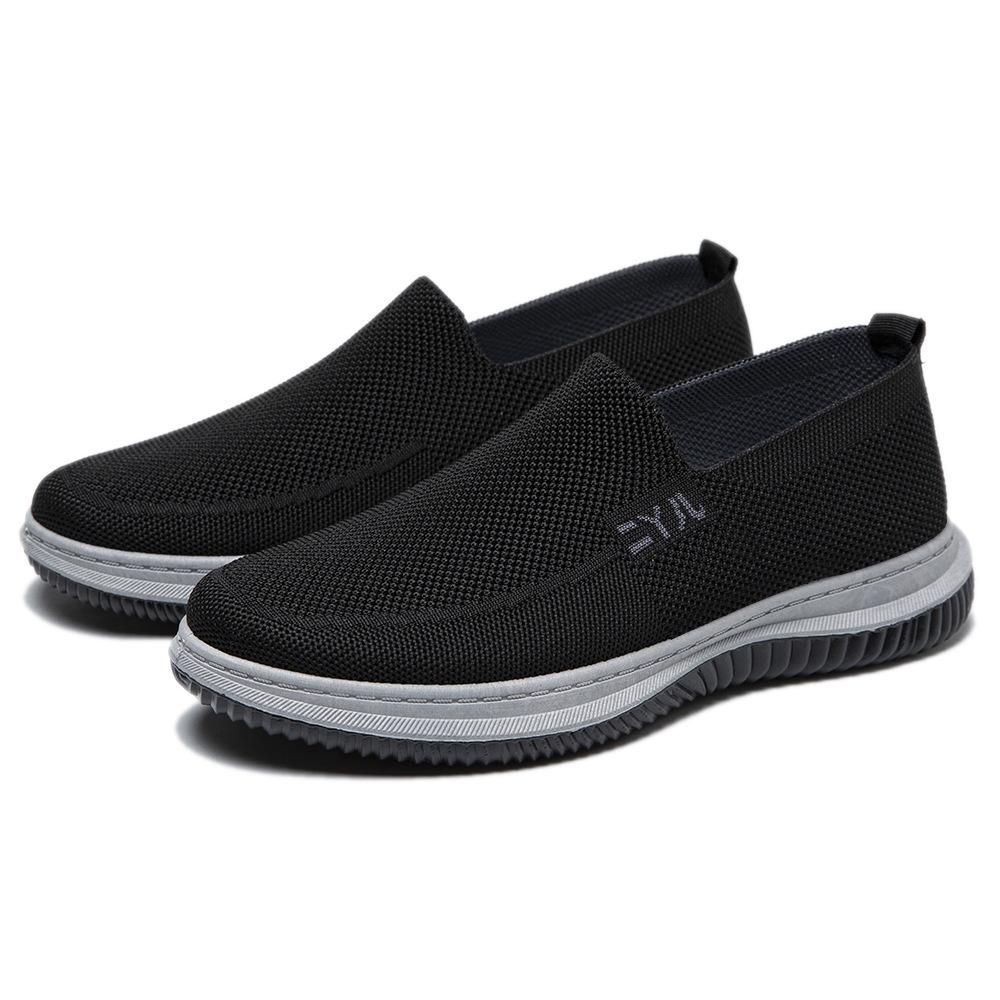 

Мужские удобные летние дышащие туфли из пекинской ткани на мягкой подошве для отдыха для мужчин среднего и пожилого возраста сетчатые туфли туфли 39 чёрный