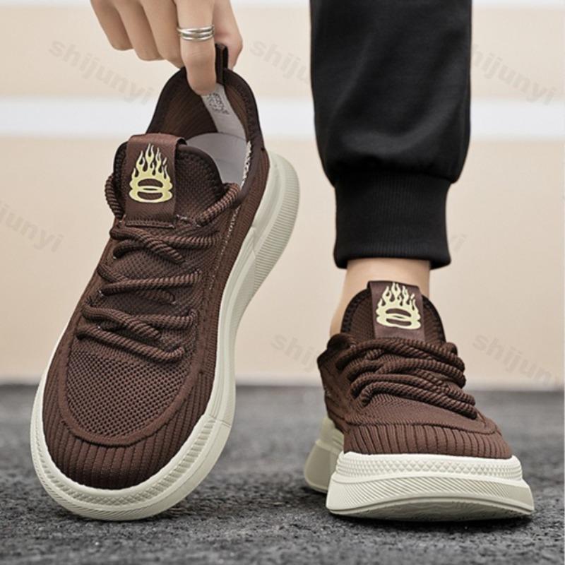 Fashion Fly Weave Design Mesh Breathable Sports Casual Flat Shoes 2025 Summer Men New Comfortable Lightweight Fashion Soft sole Sneakers
