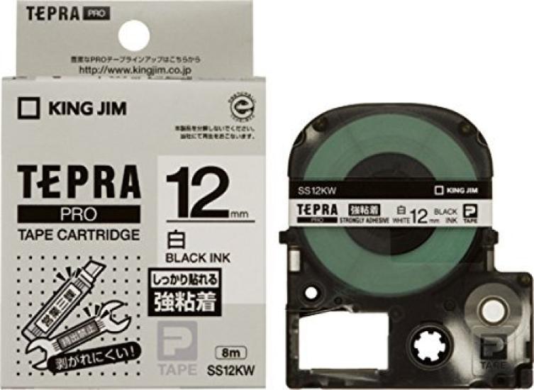 

King Jim PRO Strong SS12KW 00017714 of Tape, Adhesive, White/Black Lettering, (Pack 3) білий