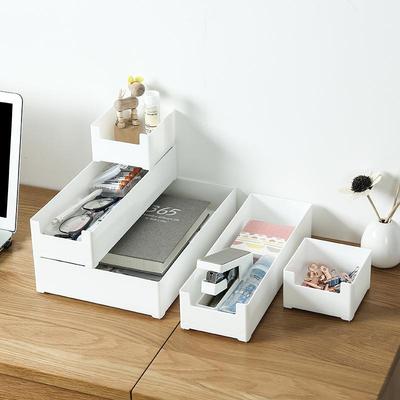 Desktop Stapelbare Aufbewahrungsbox, Rechteckige Staubdichte Aufbewahrungsbox aus Kunststoff, Organisationsbox für Küche und Badezimmer
