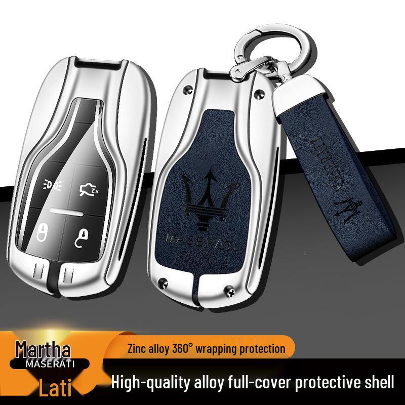Maserati Key Case for Levante/Ghibli: Premium Leather Shell for Men & Women