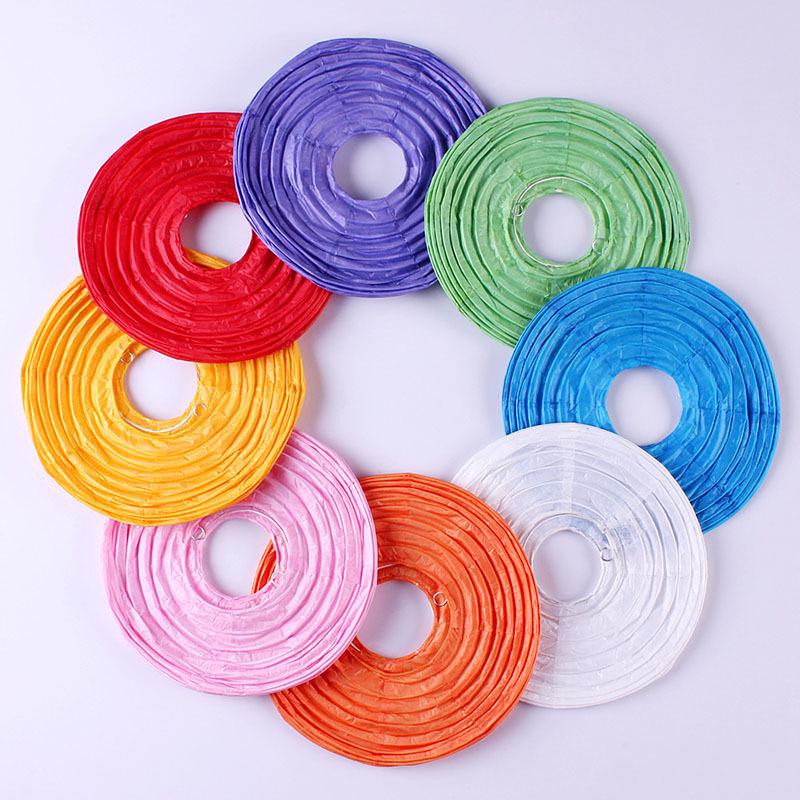 Colorful Handmade Paper Lanterns for Mid-Autumn Festival - Red DIY Round Lanterns for Shopping Mall Decoration
