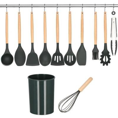 Kitchen Utensils -® - 12-piece Set - Silicone - Black - Contemporary