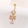 Fashion Zircon Butterfly Belly Button Rings Shiny Crystal Bow Navel Piercing For Women Girls Sexy Belly Ring Beach Jewelry Gifts