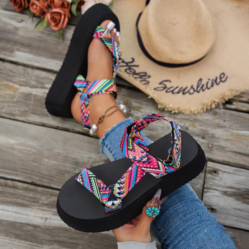 Platform Sandals for Women Summer Female Casual Shoes Plus Size 36-45 Beach Shoes Color Hemp Rope Set Foot Women Shoes 2025 New