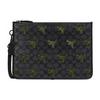 Charte 30 Impression Monogramme Classique Fermeture Éclair Impression Dinosaure Dessin Animé Toile Enduite Poignet Pochette Grande Pochette Homme Noir CF063-MI5