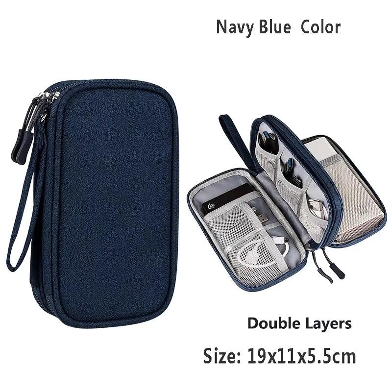 Data Cable Storage Bag Waterproof Portable Carry Case Storage Bag Travel Organizer Bag for Cable Cord USB Charger