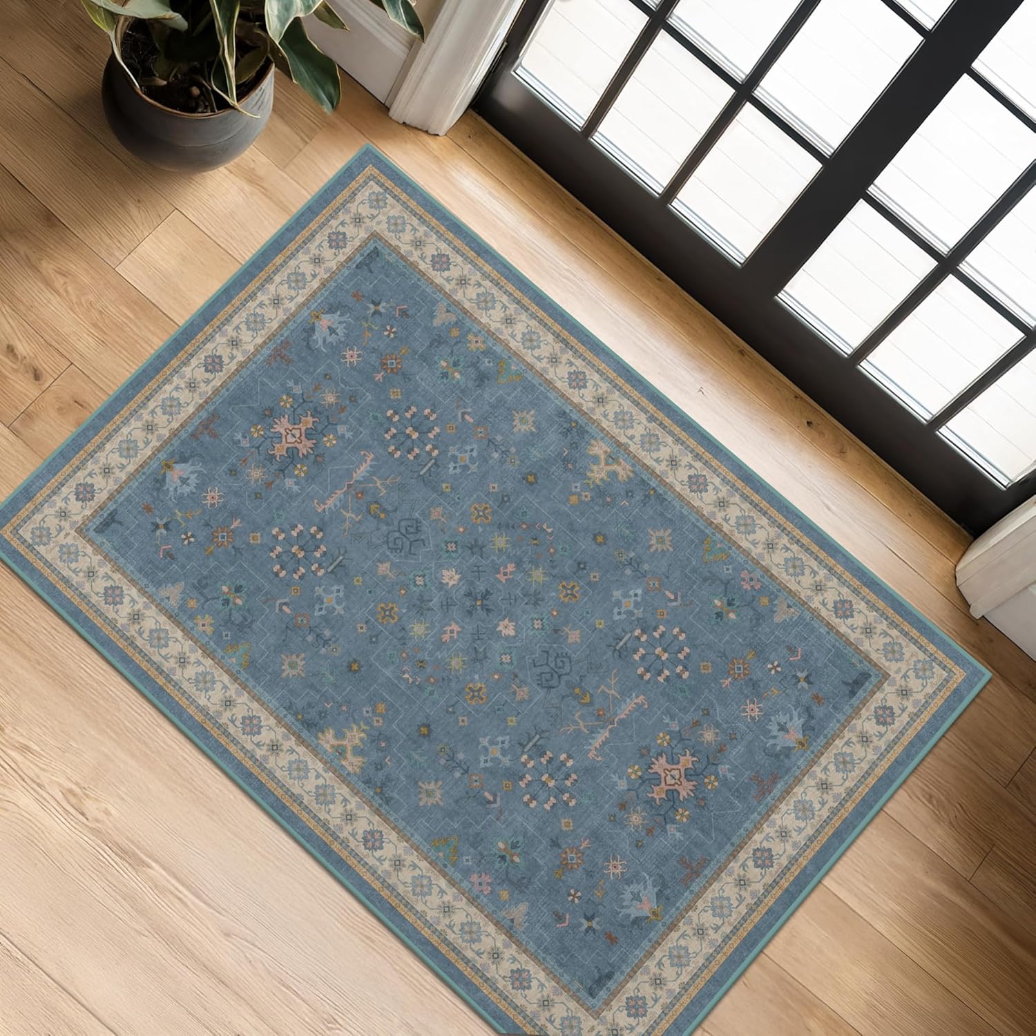 Geometric Pattern Carpet  Fresh and Elegant Anti Slip Carpet Bohemian Retro Wind Cushion Suitable for Multiple Occasions 30x50cm