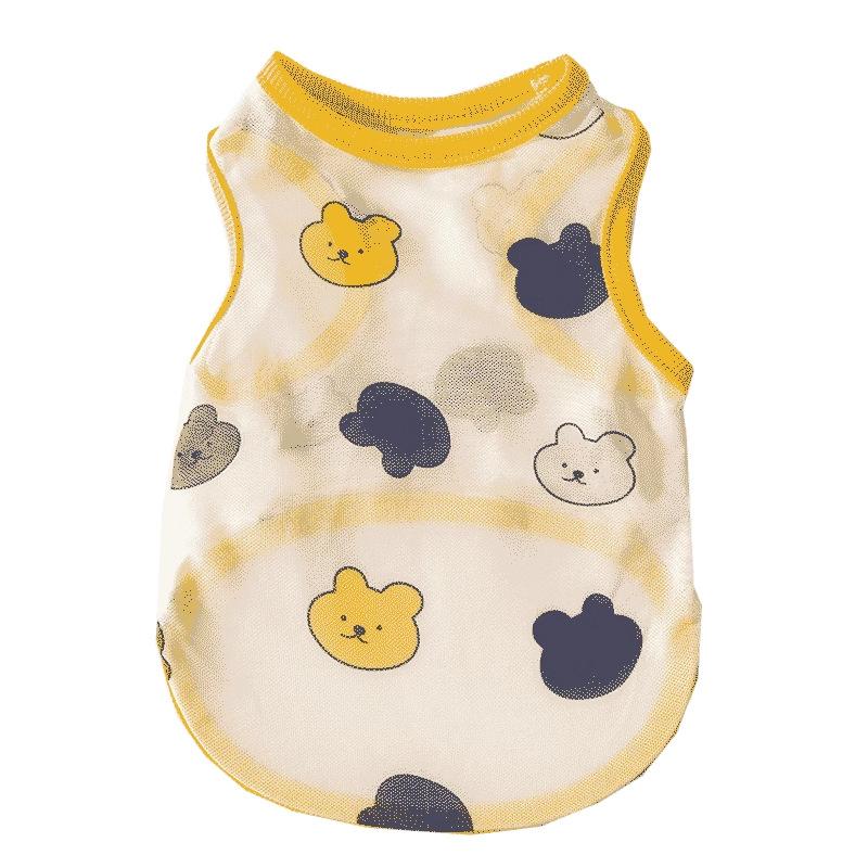 Summer Thin Breathable Golden Retriever Big Dog Vest Dog Cute Colored Small Animal Printed Mesh Pet Dog Clothes