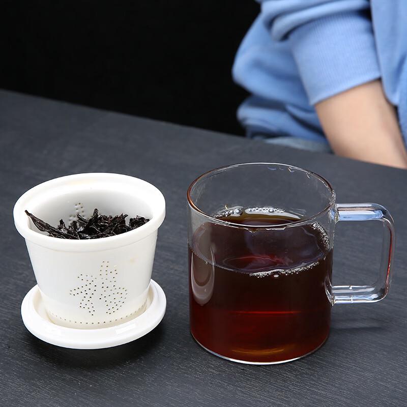 Shangqi Glass Tea Cup with Ceramic Infuser & Lid