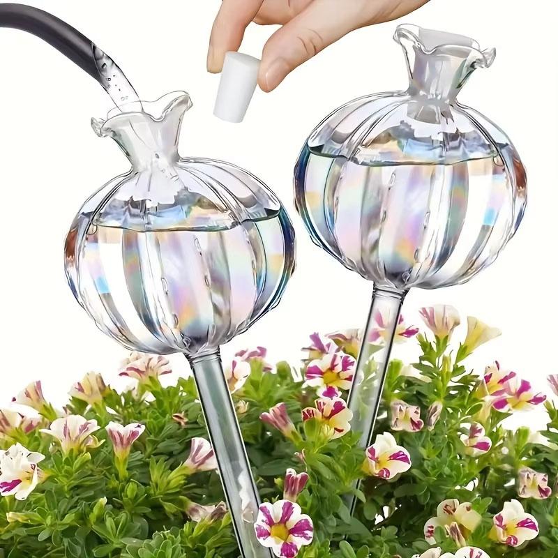 1/2PCS Pomegranate Flower Watering Machine Glass Creative Modeling Watering Machine Pot Lazy Watering Machine