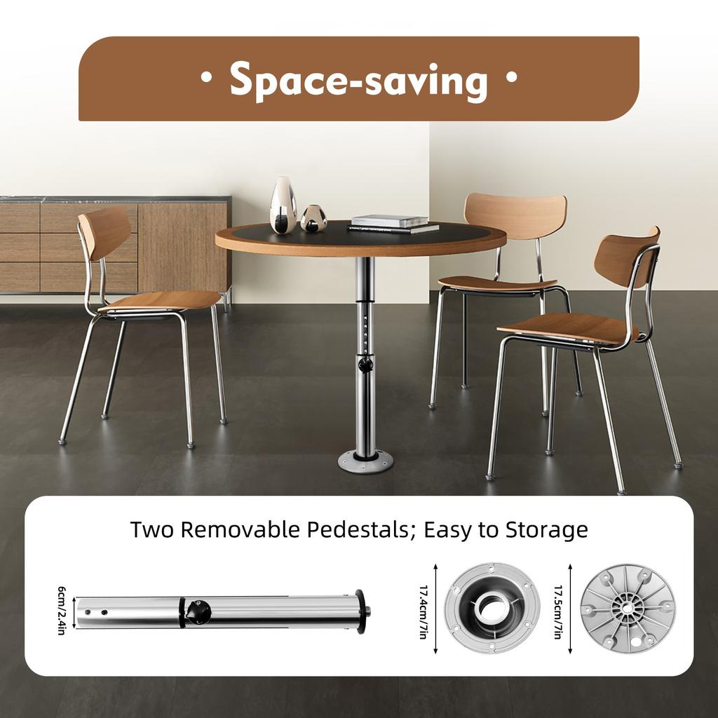 Bymaocar Adjustable Pedestal Marine RV Table Base Mount Caravan Motorhome Table Pedestal Stand Base, 22-28in Furniture Hardware