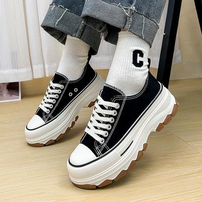 Canvas Shoes Female Spring New Korean Thick Bottom Breathable Casual Women's Shoes