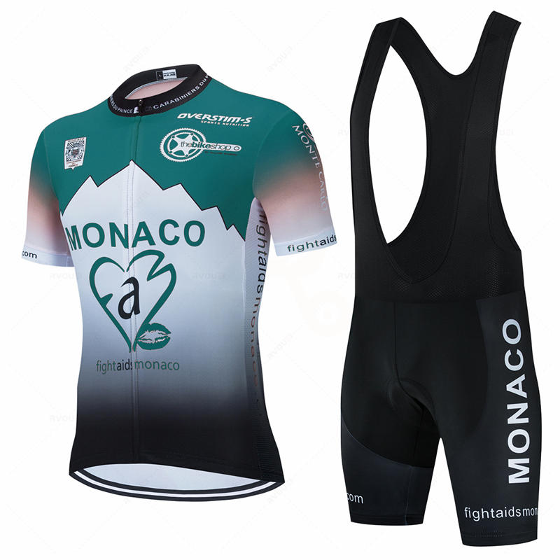 2025 Monaco Cycling Team Nueva Ropa de Ciclismo Ropa Deportiva para Bicicleta Ropa Ciclismo Hombre Verano BIcicleta Camisetas Maillot Culotte Ropa